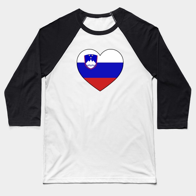 Heart - Slovenia Baseball T-Shirt by Tridaak